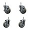 Service Caster 4'' Gray Poly Wheel Swivel 7/16'' Grip Ring Stem Caster Set 2 Brakes, 4PK SCC-GR20S414-PPUB-TLB-716138-2-S-2 - alternate 1